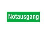 Hinweisaufkleber "Notausgang" rechteckig 29,7 x 10,5 cm