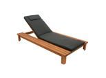 DEGAMO Gartenliege CANCUN, Eukalyptus geölt, mit Auflage dunkelgrau