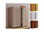 VCM Holz Kommode Maße Kommode ca. H. 75 x B. 70 x T. 36 cm Sideboard mit praktischen Fachbodeneinteilung 2 Drehtüren - Vandol 1