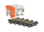Peach HP 508 X 5 Toner XL (2*bk, c/m/y) ersetzt HP No. 508X, CF360X*2, CF361X, CF362X, CF363X für z.B. HP Color LaserJet Enterprise Flow MFP M 577 c (wiederaufbereitet)