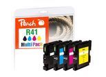 Peach R41 4 Druckerpatronen XL (bk, c/m/y) ersetzt Ricoh GC41, 405761, 405762, 405763, 405764 für z.B. Ricoh Aficio SG 3100, Ricoh Aficio SG 3100 snw (wiederaufbereitet)