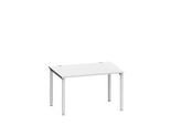 Schäfer Shop Genius Schreibtisch MODENA FLEX, 4-Fuss-Rundrohr, B 1200 x T 800 mm, lichtgrau/weissalu