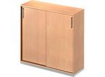 Schäfer Shop Genius Schiebetürenschrank TETRIS WOOD, 3 OH, B 1200 mm, inkl. Stahlsockel, Buche-Dekor