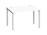 Schäfer Shop Genius Schreibtisch MODENA FLEX, 4-Fuss-Rundrohr, B 1200 x T 800 mm, weiss/weissalu