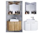 VCM 3-tlg Set Waschplatz für Gäste WC Gästebad Waschtisch Toilette Badmöbel Eckschrank Badezimmer Set – Vilosa