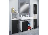 VCM 4-tlg. Badmöbelset Badmöbel Set aus Unterschrank, Midischrank, Hochschrank und Spiegel Badezimmermöbel – Flandu III
