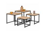 Idmarket - Lot de 4 tables basses gigognes detroit 35/40/45/50 design industriel - Multicolore