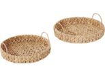 OTTO products Dekotablett Leeann (Set, 2 St), aus Wasserhyacinthe, beige