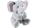 Heunec® Kuscheltier Misanimo, Elefant mit Baby, 25 cm, grau|rosa