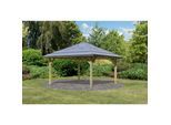 CHILLROI Quadratischer Holzpavillon 359 x 359 cm Gartenpavillon Terrassenüberdachung kesseldruckimprägniert