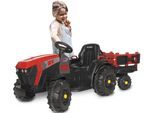 JAMARA-460895-Ride-on Traktor Super Load mit Anhänger rot 12V