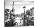 Deco-Panel REINDERS "Die Grachten von Amsterdam", schwarz (farbe bild(er): schwarz, weiß), B:50cm H:40cm T:2cm, Holzwerkstoff, Bilder, Deco-Panel