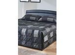 Tagesdecke, schwarz (schwarz, grau), B:277cm L:250cm, Polyester, WESTFALIA SCHLAFKOMFORT, Tagesdecken, Tagesdecke