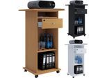 VCM Holz Standschreibtisch ideal für Beamer oder Projektor mit Rollen Maße: H. 108 x B. 60 x T. 50 cm Pultfläche neigbar Schublade abschließbar - Neta