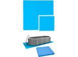 5,1 m² Poolunterlage - 8 eva Matten 81x81 Pool Unterlage - Unterlegmatten Set - blau