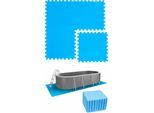 7,5 m² Poolunterlage - 32 eva Matten 50x50 Pool Unterlage - Unterlegmatten Set - blau