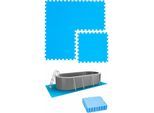 2,8 m² Poolunterlage - 12 eva Matten 50x50 Pool Unterlage - Unterlegmatten Set - blau