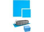 8,4 m² Poolunterlage - 36 eva Matten 50x50 Pool Unterlage - Unterlegmatten Set - blau