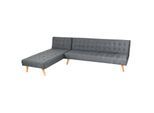 Ecksofa MCW-K38, Sofa Klappsofa, Liegefläche links/rechts, Stoff/Textil Massivholz MVG-zertifiziert 256cm ~ dunkelgrau