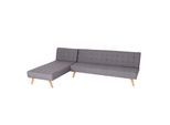 Ecksofa MCW-K38, Sofa Klappsofa, Liegefläche links/rechts, Stoff/Textil Massivholz MVG zertifiziert 256cm ~ hellgrau