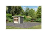 Karibu Gartenhaus "Calabar 2" SET terragrau mit Boden und Dachfolie