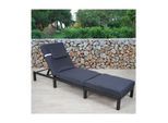 Poly-Rattan Sonnenliege MCW-A51, Relaxliege Gartenliege Liege ~ Premium anthrazit, Kissen grau