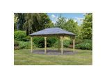 CHILLROI Rechteckiger Holzpavillon 289 x 429 cm Gartenpavillon Terrassenüberdachung kesseldruckimprägniert