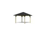 CHILLROI Quadratischer Holzpavillon 289 x 289 cm SET mit Dachschindeln Gartenpavillon Terrassenüberdachung