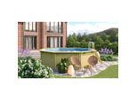 Karibu Massivholz Pool "Netto 2" SET kdi mit Innenhülle blau, Skimmer