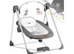 KIDIZ® Babywippe Babyschaukel mit 5 Geschwindigkeitseinstellungen zusammenklappbarer Baby Wippe Schaukel Babyhochstuhl mit Spielbogen Spielzeugen 5 beruhigende Naturgeräusche neugeborene