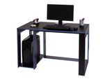 Schreibtisch MCW-J26, Computertisch Bürotisch, 120x60x76cm ~ schwarz-blau