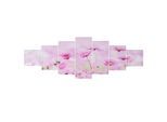 Leinwandbild H375 XL, Wandbild Keilrahmenbild Kunstdruck, 7-teilig 245x87cm ~ Blumen