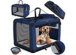 LOVPET® Hundebox Hundetransportbox faltbar Inkl.Hundenapf Transporttasche Hundetasche Transportbox für Haustiere, Hunde und Katzen Haustiertransportbox