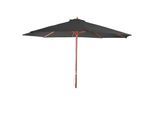 Sonnenschirm Lissabon, Gartenschirm Marktschirm, Ø 3,5m Polyester/Holz 7kg ~ anthrazit