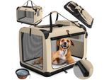 LOVPET® Hundebox Hundetransportbox faltbar Inkl.Hundenapf Transporttasche Hundetasche Transportbox für Haustiere, Hunde und Katzen Haustiertransportbox