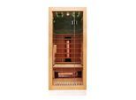 Dewello® Infrarotkabine Infrarotsauna MILTON 90cm x 90cm inkl. 4 Vollspektrumstrahler, Bodenstrahler, 1 Person, LED
