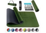 KESSER® Gymnastikmatte mit Tragegurt rutschfest TPE Yogamatte Gepolstert & rutschfest Fitnessmatte , 183 x 61 Trainingsmatte für Fitness Sportmatte, Pilates & Gymnastik Workout extradick