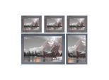 Bilderrahmen Set H246, Fotorahmen Holzrahmen, 3x 21x26cm 1x 26x36cm 1x 36x51cm Shabby Landhaus ~ grau