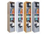 VCM Holzregal stehend platzsparender Aktenschrank Maße ca. H. 184 x B. 35 x T. 37 cm Elegantes Regal Büroregal – Lona I 5f