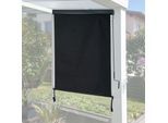 Vertikalmarkise MCW-F42, Senkrechtmarkise Sichtschutz Außenrollo Rollo ,UV-Schutz 50 Stoff ~ 250x100cm, schwarz