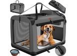 LOVPET® Hundebox Hundetransportbox faltbar Inkl.Hundenapf Transporttasche Hundetasche Transportbox für Haustiere, Hunde und Katzen Haustiertransportbox