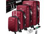 KESSER® 4tlg. Hartschalenkofferset Hartschalenkoffer Reisekoffer Set Reisekofferset Trolley Koffer Inkl. Kofferwaage + Gepäckanhänger Rollkoffer Schloss 4 Rollen ABS-Hartschale Teleskopgriff S-M-L-XL