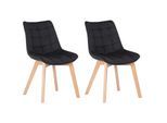 CLP 2er-Set Esszimmerstühle Passaic Samt, ergonomisch gepolstert & gesteppt, mit Bodenschonern, bis 150 kg belastbar