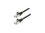 1m CAT6a Ethernet Cable - Black - Low Smoke Zero Halogen (LSZH) - 10GbE 500MHz 100W PoE++ Snagless RJ-45 w/Strain Reliefs S/FTP Network Patch Cord - patch cable - 1 m - black