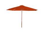 Sonnenschirm Lissabon, Gartenschirm Marktschirm, Ø 3m Polyester/Holz ~ terracotta