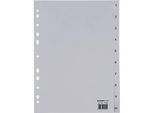 Schäfer Shop Select Ordnerregister, für DIN A4, numerisch, 10 Fächer, Polypropylen, grau