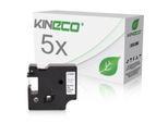 5 Schriftbänder für Dymo 45010 12mm bk/klar