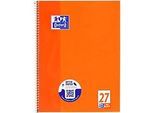 OXFORD Notizbuch DIN A4+ Liniert Spiralbindung Pappe Orange Perforiert 160 Seiten