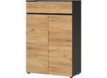 GERMANIA Melamin Schrank 1 Schub Nein 800 x 400 x 1.200 mm Dunkelgrau, Hellbraun