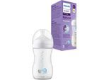 Philips AVENT Babyflasche Natural Response SCY673/81, mit dem AirFree Ventil, 260ml, ab dem 1. Monat, weiß